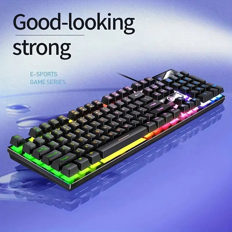 Cool Mechanical Feel USB Wired Gaming Keyboard for Office